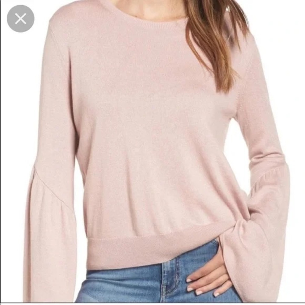 Leith / Nordstrom - Pink Bell Sleeved Sweater - Size S - very soft